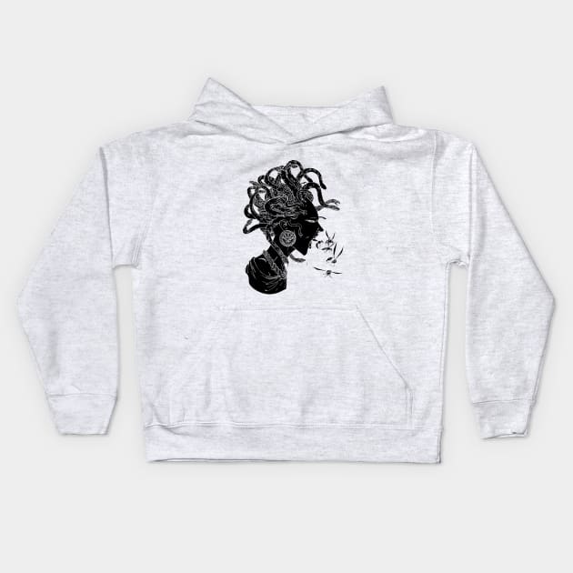 Black Medusa Kids Hoodie by TomiAx